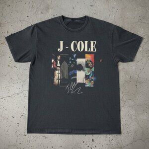 J Cole Album Collage Signature Vintage Rap Graphic Tee